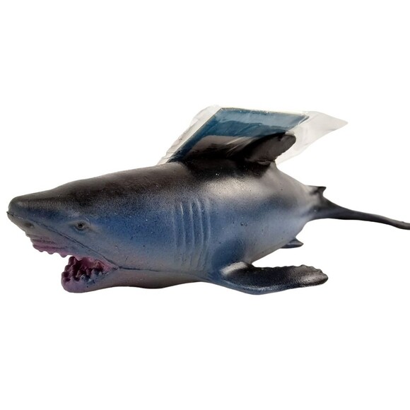Shark Toy Major Life Like Stretchable Squishy Great White Beaded Blip Ocean Blue - Picture 1 of 13